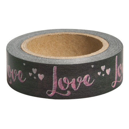 Washi Tape Love  taupe  15mm  rouleau 15m