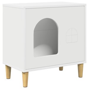vidaXL Maison pour chat Blanc 51 x 30 x 52 cm Bois d'ingénierie