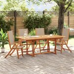 vidaXL Ensemble à manger de jardin 5Pièces bois d'acacia solide textilène