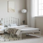 vidaXL Cadre de lit métal sans matelas et tête de lit blanc 100x190 cm