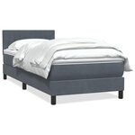 vidaXL Sommier à lattes de lit et matelas gris foncé 100x210cm velours
