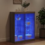 vidaXL Buffet avec lumières LED sonoma gris 81x37x100 cm