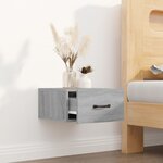 vidaXL Table de chevet murale Sonoma gris 35x35x20 cm