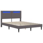 vidaXL Cadre de lit avec bandes LED Gris 140 x 200 cm Simili cuir