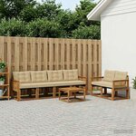 vidaXL Ensemble de canapés d'extérieur 7 pc Naturel et Beige