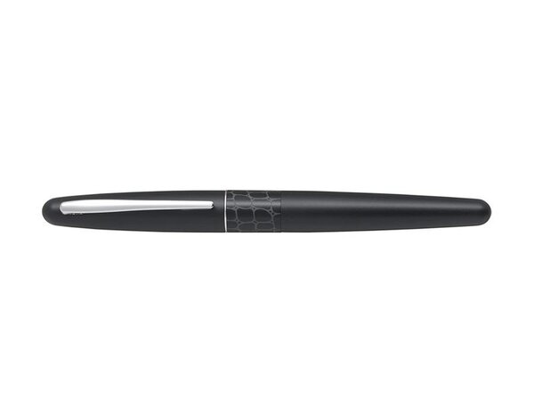 Stylo plume MR crocodile noir, pointe moyenne, encre bleue, livré avec un écrin PILOT