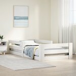 vidaXL Cadre de lit sans matelas blanc 90x190 cm bois de pin massif