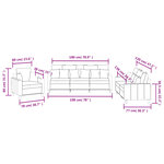 vidaXL Ensemble de canapés 3 Pièces avec coussins noir tissu