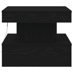 vidaXL Table basse avec lumières LED chêne noir 50x50x40 cm