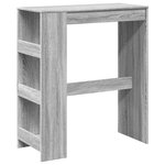 vidaXL Table de bar avec étagères sonoma gris bois d'ingénierie