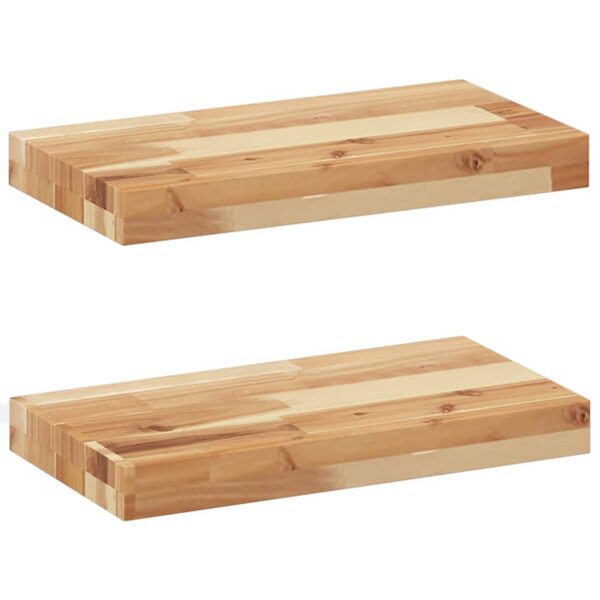 vidaXL Étagères flottantes 2 Pièces 40x20x4 cm acacia massif à l'huile