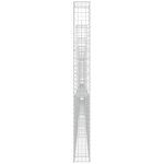 vidaXL Panier de gabion en forme de U avec 8 poteaux Fer 860x20x200 cm