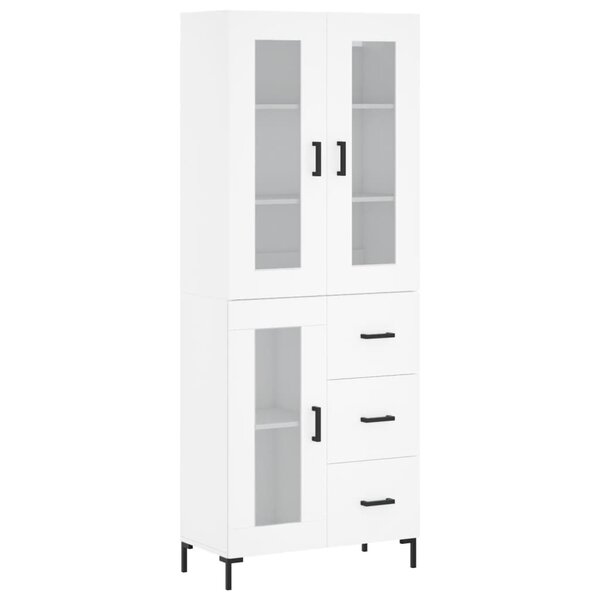 vidaXL Buffet haut Blanc 69 5x34x180 cm Bois d'ingénierie