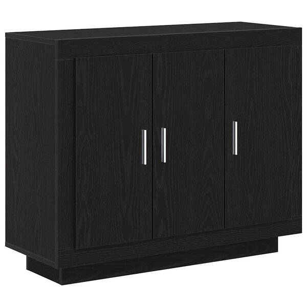 vidaXL Buffet Chêne noir 92 x 35 x 75 cm Bois d'ingénierie