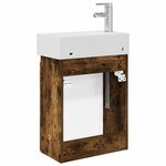 vidaXL Meuble de salle de bain avec robinet Chêne fumé