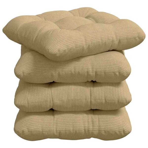 vidaXL Coussins de siège 4 pc Tissu en velours côtelé Vert gris