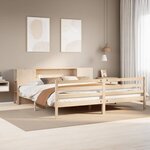 vidaXL Lit bibliothèque sans matelas 200x200 cm bois massif de pin