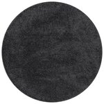 Tapis shaggy vidaXL avec backing en latex Gris foncé ø90 cm