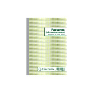 Manifolds Factures Micro-entrepreneur 21x14 8cm - 50 Feuillets Autocopiants Dupli - X 5 - Exacompta