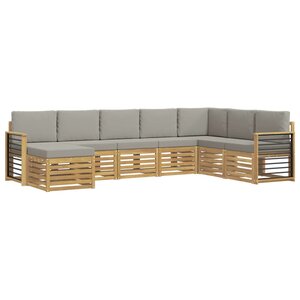 vidaXL Ensemble de canapés d'extérieur 8 pc Blanc et gris clair
