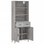 vidaXL Buffet haut Sonoma gris 69 5x34x180 cm Bois d'ingénierie