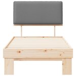 vidaXL Cadre de lit avec tête de lit rembourrée Gris clair 80 x 200 cm