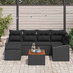 vidaXL Ensemble de canapé de jardin 7 Pièces Noir