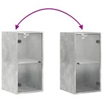 vidaXL Armoire murale avec portes en verre gris béton 35x37x68 5 cm