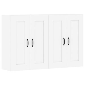 vidaXL Armoires murales 2 Pièces blanc bois d'ingénierie