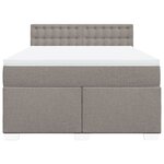 vidaXL Sommier à lattes de lit avec matelas Taupe 140x190 cm Tissu