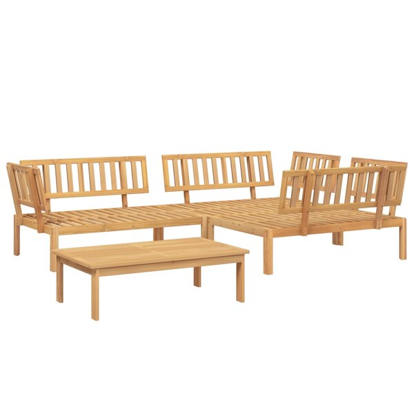 vidaXL Salon palette de jardin 4 Pièces bois d'acacia massif