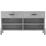 vidaXL Banc à chaussures gris béton 102x35x55 cm bois d'ingénierie