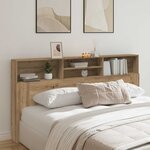 vidaXL Armoire de tête de lit chêne artisanal 200x19x103 5 cm