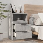 vidaXL Tables de chevet 2 Pièces Gris béton Bois d'ingénierie