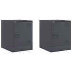 vidaXL Tables de chevet 2 Pièces anthracite 34 5x39x44 cm acier