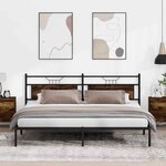 vidaXL Cadre de lit sans matelas chêne fumé 193x203 cm bois ingénierie