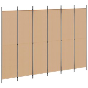 vidaXL Paravent à 6 panneaux Beige 300 x 220 cm Tissu