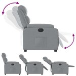 vidaXL Fauteuil inclinable électrique Gris clair Tissu