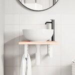 vidaXL Étagère de vasque murale acier et bois de chêne massif