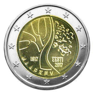Monnaie 2 euros commémorative estonie 2017 - route vers l'indépendance