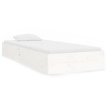 vidaXL Cadre de lit Blanc Bois massif 90x190 cm Simple