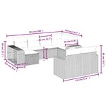 vidaXL Salon de jardin avec coussins 10 Pièces beige résine tressée