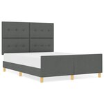 Lit vidaXL Gris foncé 140x190 cm en tissu