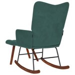 vidaXL Chaise à bascule avec repose-pied vert foncé velours