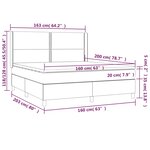 vidaXL Sommier à lattes de lit matelas et LED Rose 160x200 cm Velours