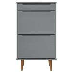 vidaXL Armoire à chaussures MOLDE Gris 59 5x35x103 cm Bois de pin