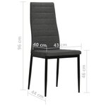 vidaXL Chaises à manger lot de 4 gris foncé tissu