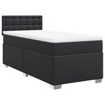 vidaXL Sommier à lattes de lit avec matelas Noir 80x200cm Similicuir