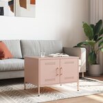 vidaXL Table basse rose 68x50x50 5 cm acier laminé à froid