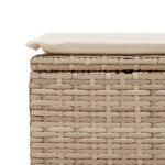 vidaXL Tabouret de jardin avec coussin beige 55x55x37cm résine tressée